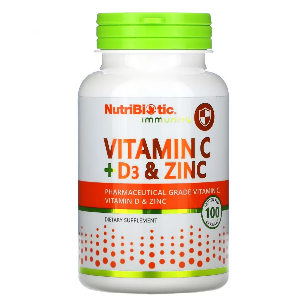 Вітаміни Nutribiotic Vitamin C+D3 & Zinc - 100 caps