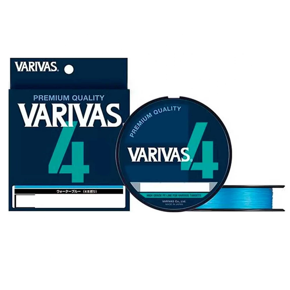Шнур Varivas PE Line X4 Water Blue 200 m 8.15 kg 0.165 mm 1.0