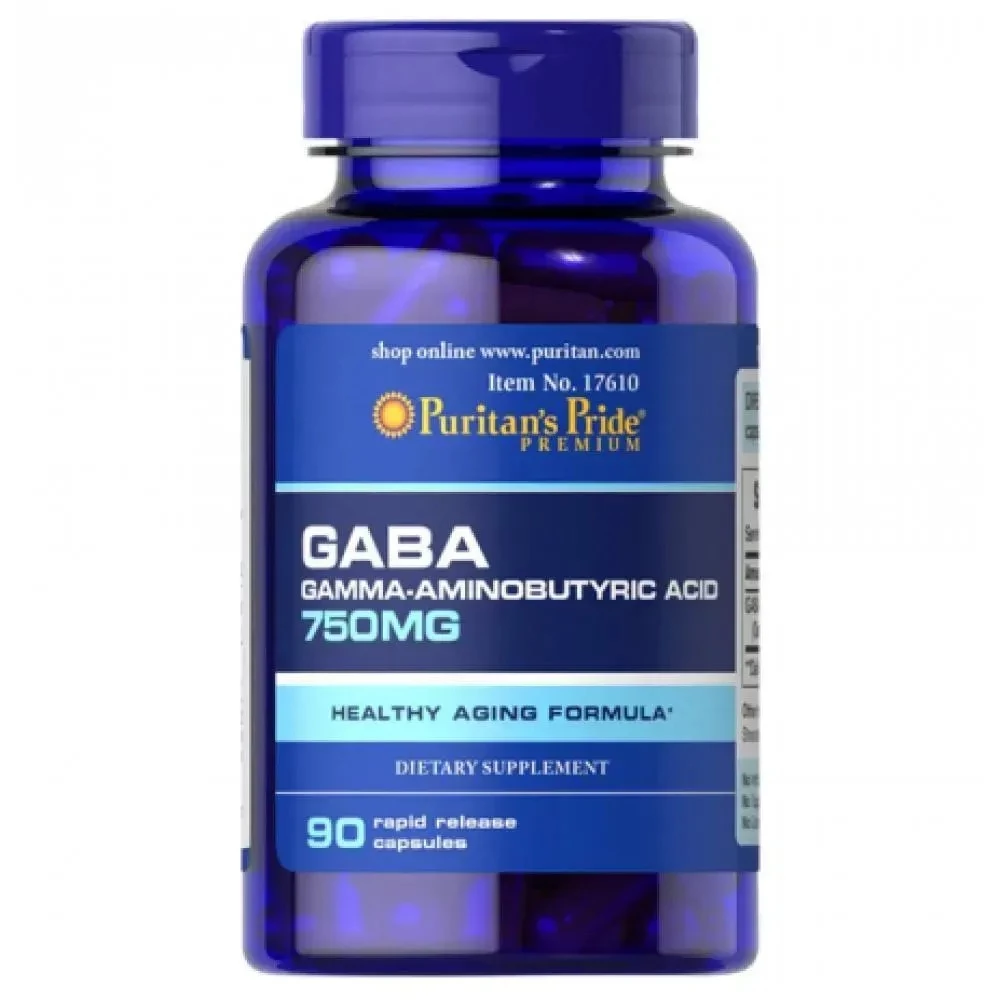 Гамма-аминомасляная кислота Puritans Pride GABA 750 mg - 90 caps