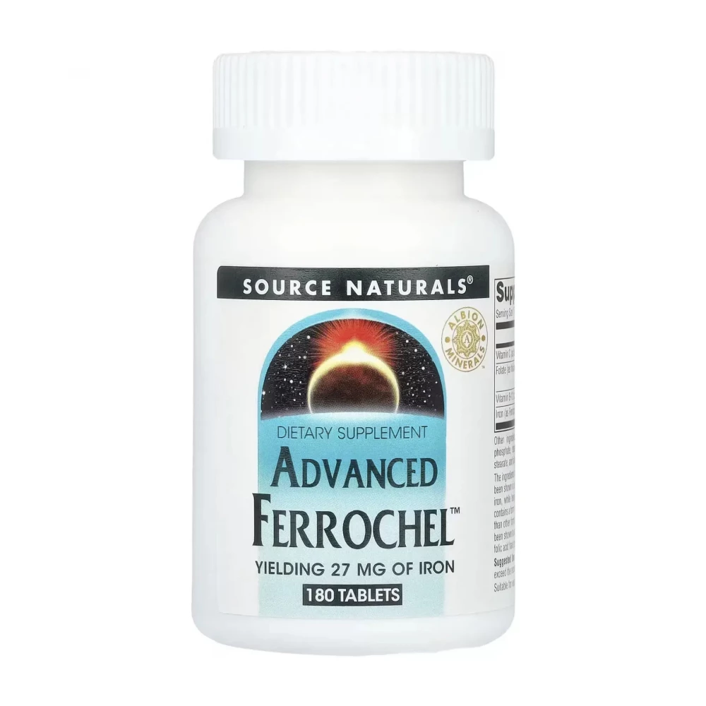 Залізо Source Naturals Advanced Ferrochel™ 27 mg - 180 tabs