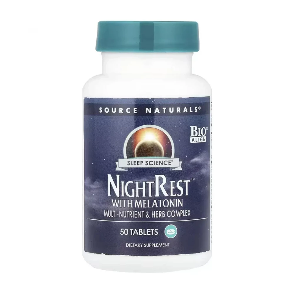 Комплекс для сну Source Naturals Sleep Science® NightRest™ with Melatonin - 50 tabs