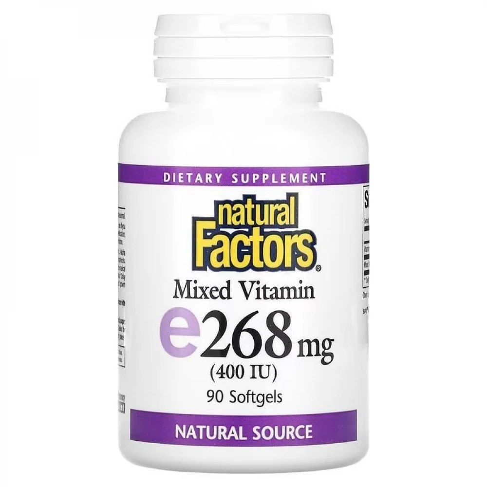 Вітаміни Natural Factors Mixed Vitamin E 268 mg (400 IU) - 90 softgels