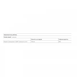 Вітаміни Natural Factors Vitamin K2 100 mcg - 60 vcaps