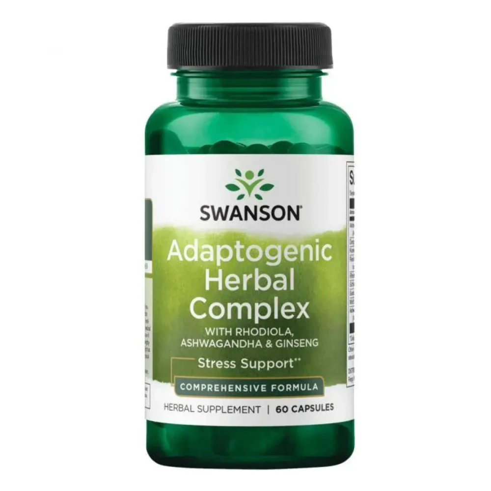 Комплекс адаптогенний Swanson Adaptogenic Herbal Complex (Rhodiola Ashwagandha Ginseng) - 60 caps