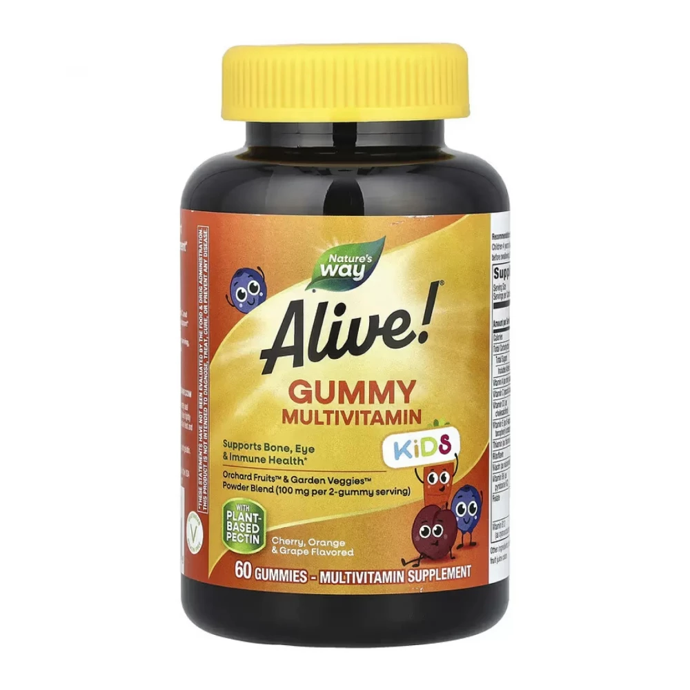 Мультивітаміни Nature's Way Alive! Children's Gummy Multivitamin, Gluten Free, Pectin - 60 Gummies