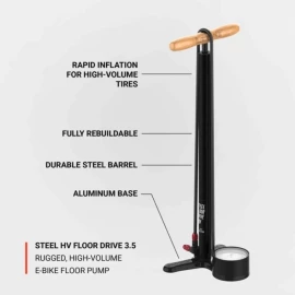 Напольный насос Lezyne Steel Floor Drive Манометр 3,5" 220 psi Y18