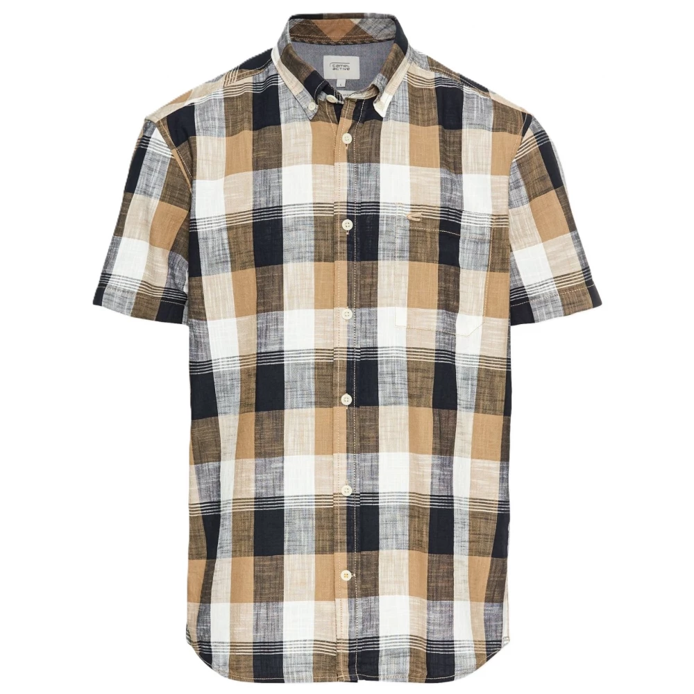 Сорочка Camel Active Checked Short-Sleeve Shirt Made of Pure Cotton