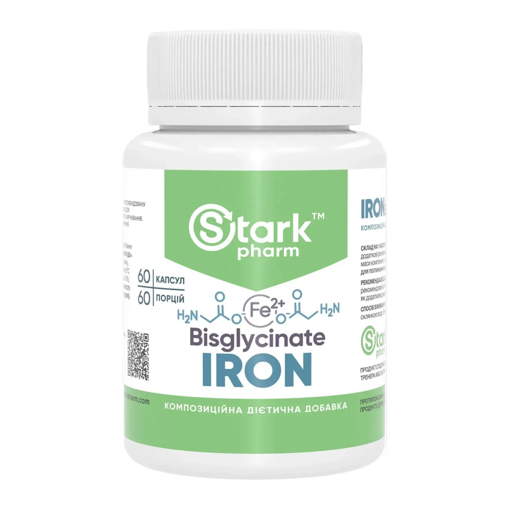 Бісгліцинат заліза Stark Pharm Iron Bisglycinate 36 mg - 60 caps