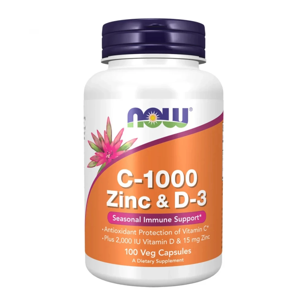 Вітамінно-мінеральний комплекс Now Foods C-1000 Zinc & D-3 - 100 vcaps