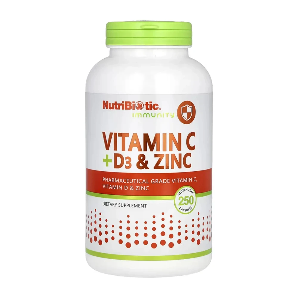 Вітамінно-мінеральний комплекс Nutribiotic Vitamin C + D3 & Zinc - 250 caps