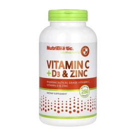 Вітамінно-мінеральний комплекс Nutribiotic Vitamin C + D3 & Zinc - 250 caps