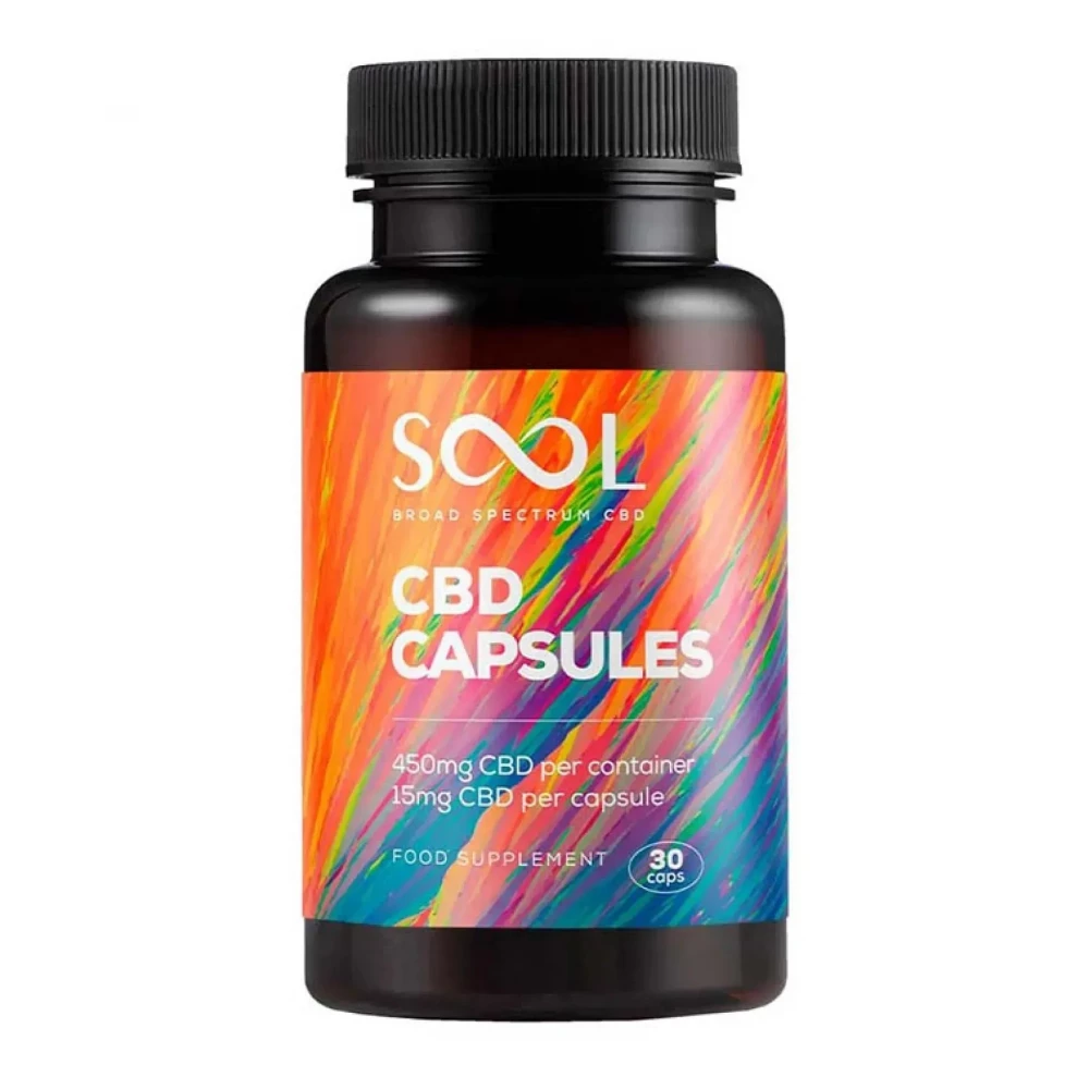 Канабідіол Broad Spectrum Sool CBD Gel Capsules 450 mg - 30 caps