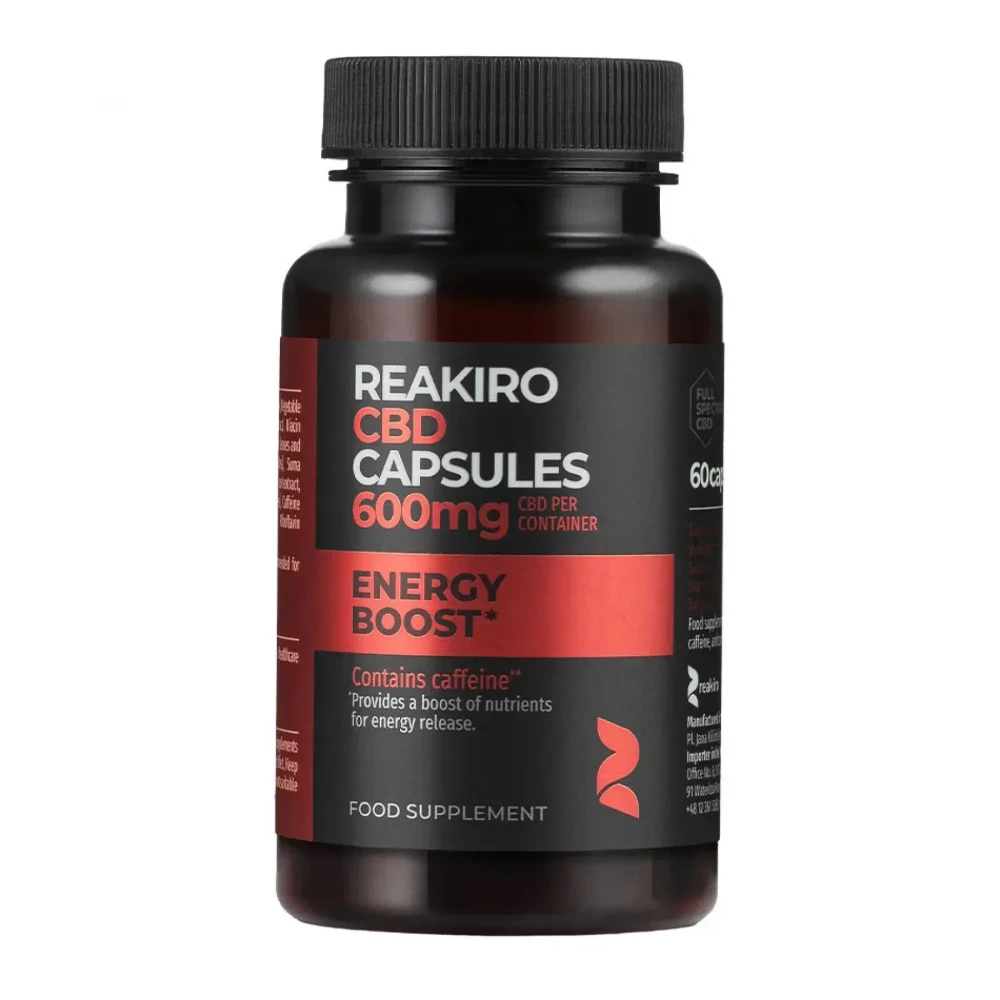 Канабідіол Reakiro Energy Boost CBD Capsules 600 mg - 60 caps
