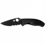 Ніж Spyderco Tenacious Black Blade FRN напівсерейтор