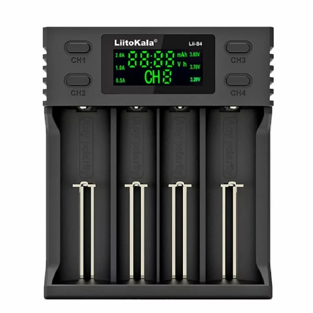 Зарядний пристрій Liitokala Lii-S4, 4 канали, Ni-Mh/Li-ion/LiFePo4, USB, LCD, Box