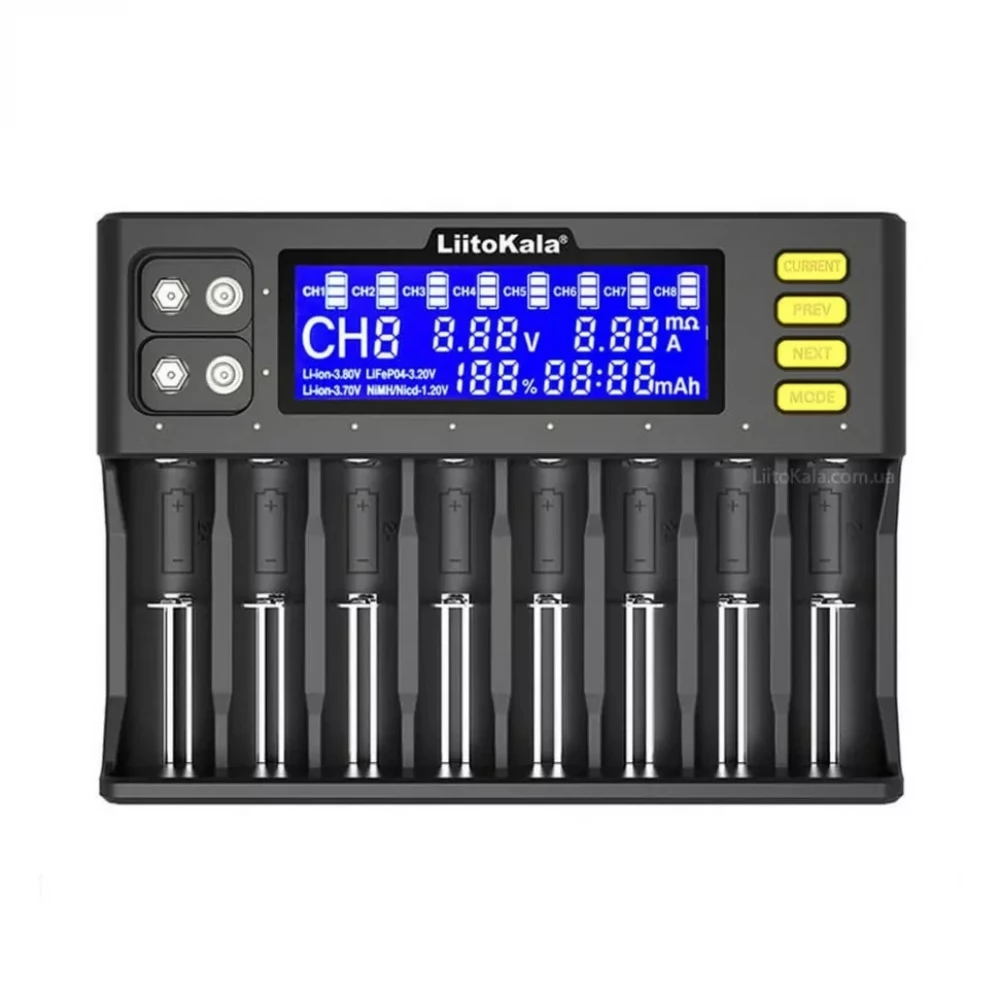 Зарядное устройство LiitoKala Lii-S8 на 8 каналов и автомобильный кабель