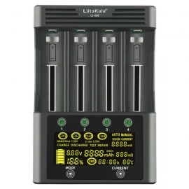 Зарядний пристрій Liitokala Lii-600 EU на 4 канали та автомобільний кабель