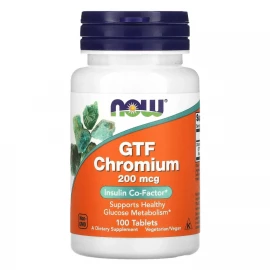 Хром Now Foods GTF Chromium 200 mcg - 100 tabs
