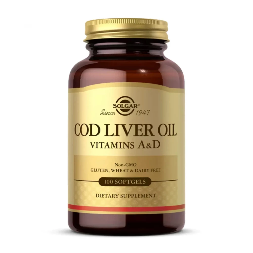 Жир із печінки тріски Solgar Cod Liver Oil Vitamins A&D - 100 softgels