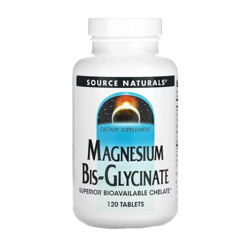 Магній Бісгліцинат Source Naturals Magnesium Bis-Glycinate - 120 tabs