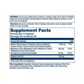Минеральный комплекс Solaray Calcium Magnesium Zinc - 100 vcaps
