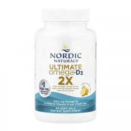 Риб'ячий жир з вітаміном D3 Nordic Naturals Ultimate Omega 2X D3 - 60 softgels