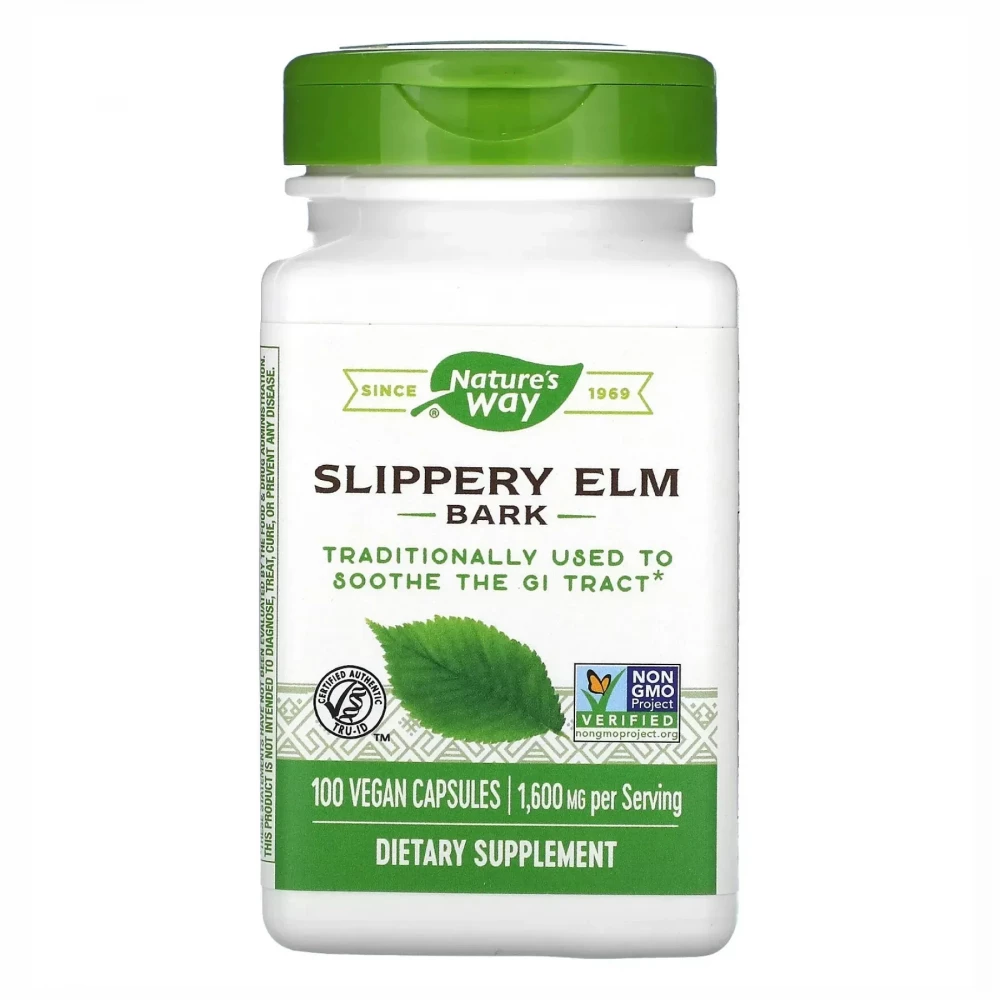Слизький в'яз Natures Way Slippery Elm Bark - 100 vcaps