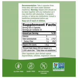 Слизький в'яз Natures Way Slippery Elm Bark - 100 vcaps