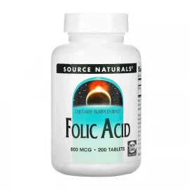 Фолієва кислота Source Naturals Folic Acid 800 mcg - 200 tabs