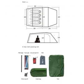 Намет Naturehike Opalus, UL NH17L001-L тримісний 