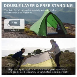 Палатка Naturehike Cloud Up Pro CNK2350WS020, сверхлегкая двухместная