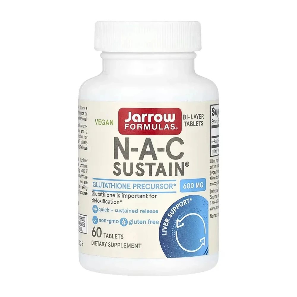 N-ацетил-L-цистеїн Jarrow Formulas N-A-C Sustain® 600 mg - 60 caps
