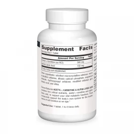 Ацетил-L-карнітин та ALA Source Naturals Acetyl L-Carnitine & Alpha-Lipoic Acid 650 mg - 30 tabs