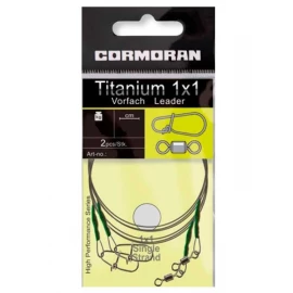Поводок Cormoran титановый Titanium Leader 20 cm 8 kg 2 pcs