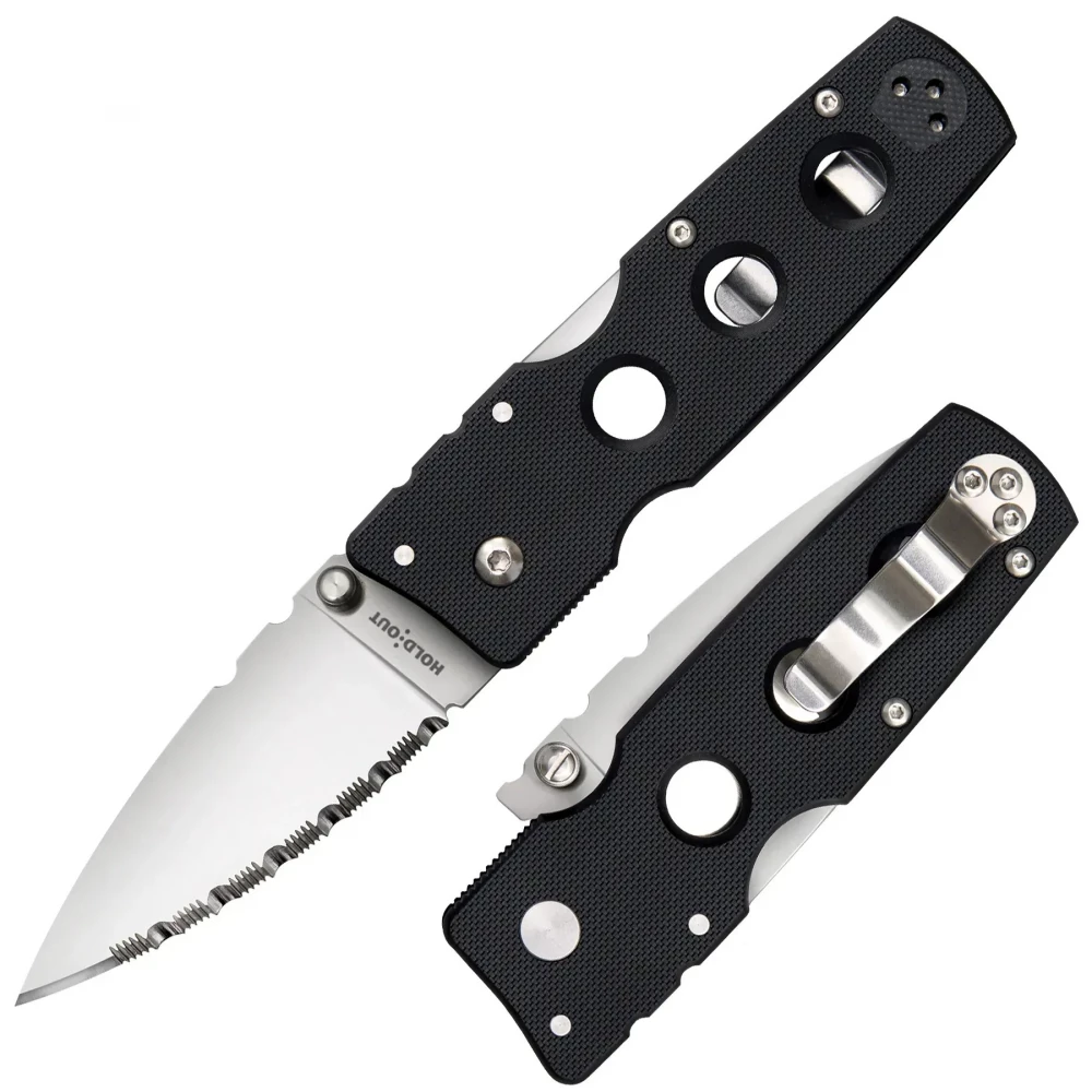 Ніж Cold Steel Hold Out 3" Serrated Edge Black S35VN