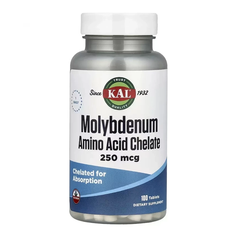 Молібден Хелат KAL Molybdenum Amino Acid Chelate 250 mcg - 100 tabs