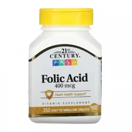 Фолієва кислота 21st Century Folic Acid 400 mcg - 250 tabs