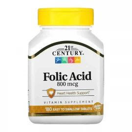 Фолієва кислота 21st Century Folic Acid 800 mcg - 180 tabs