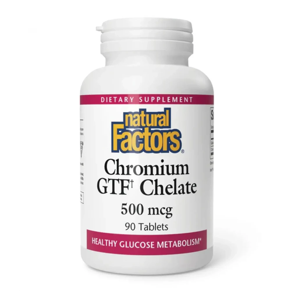 Хелат хрому Natural Factors Chromium GTF Chelate 500 mcg - 90 tabs