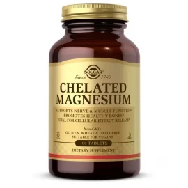 Хелатний магній Solgar Chelated Magnesium - 100 tabs
