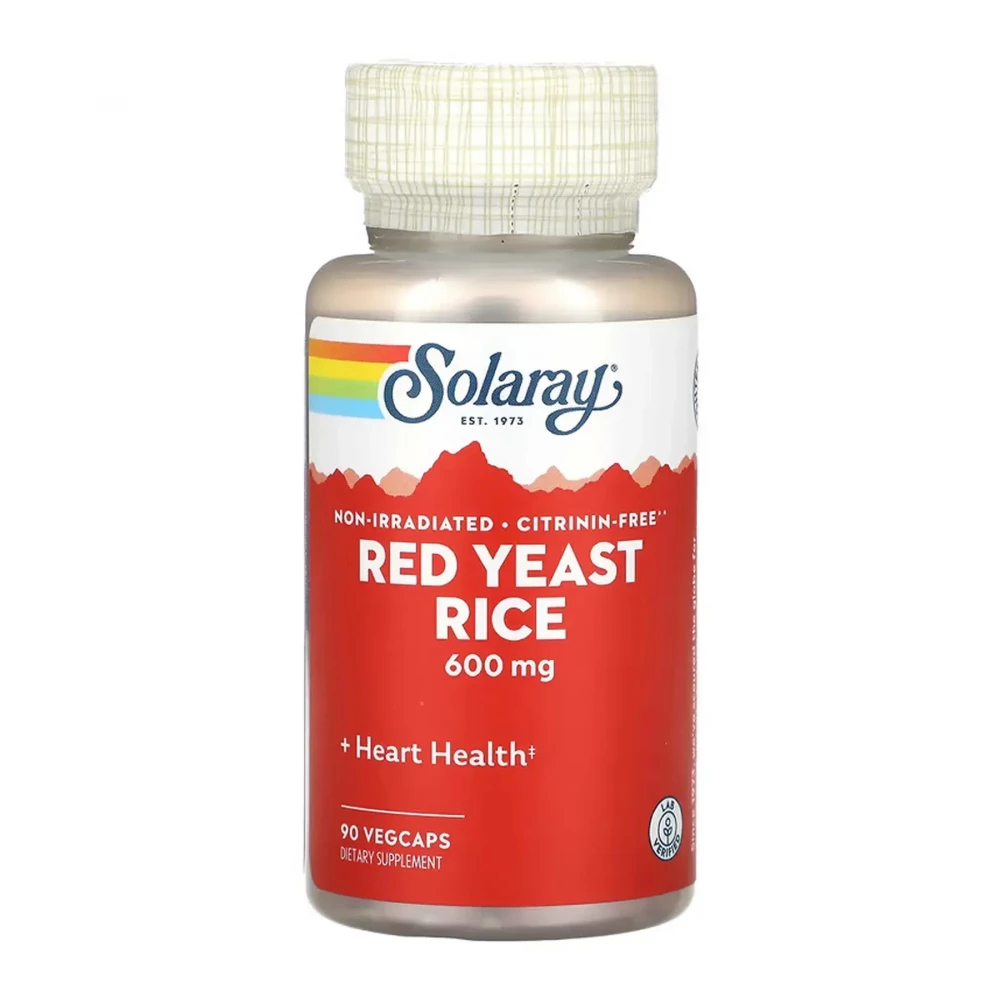 Червоний дріжджовий рис Solaray Red Yeast Rice 600 mg - 90 vcaps