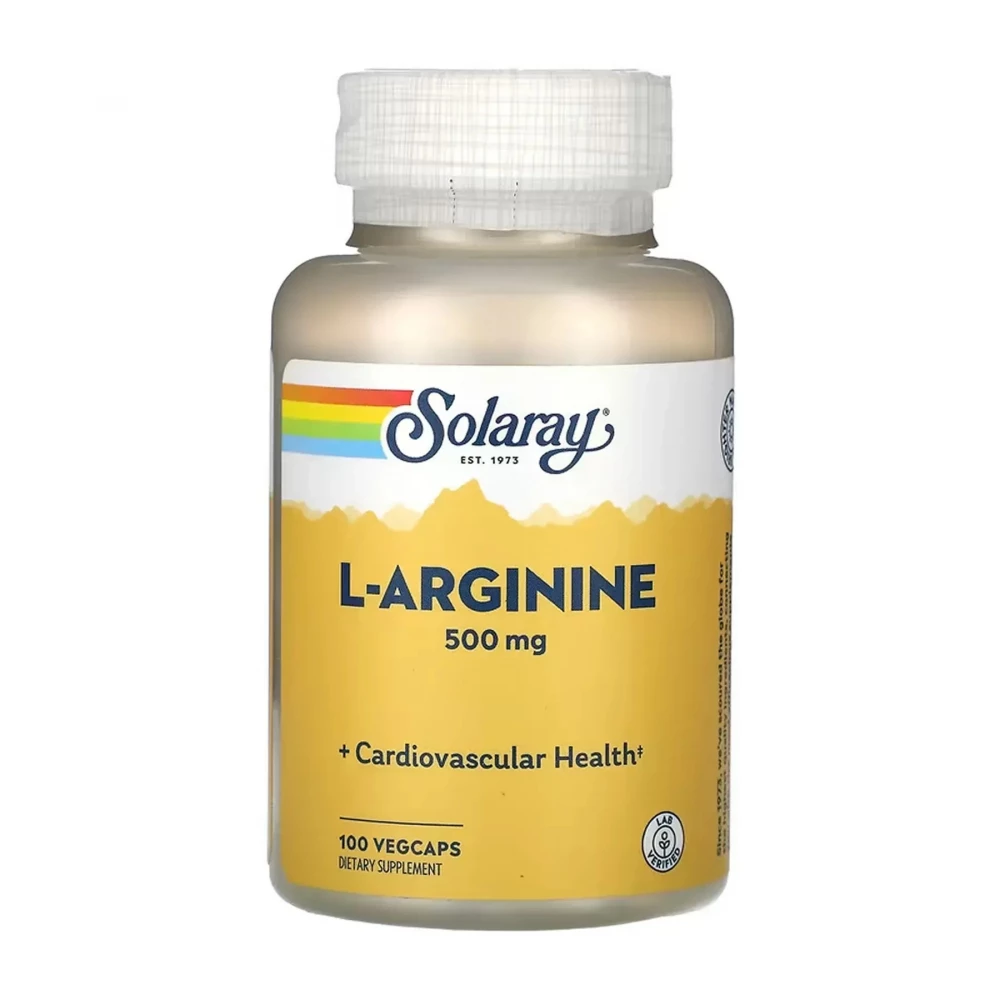 L-аргінін Solaray L-Arginine Free Form 500 mg - 100 vcaps