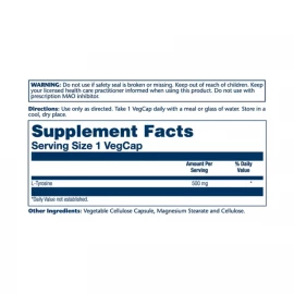 L-Тирозин Solaray L-Tyrosine 500 mg - 50 vcaps