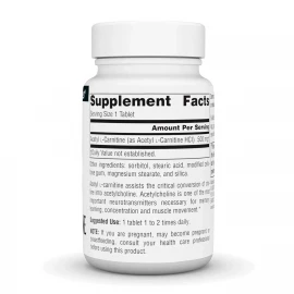 Ацетил L-карнитин Source Naturals Acetyl L-Carnitine 500 mg - 30 tabs