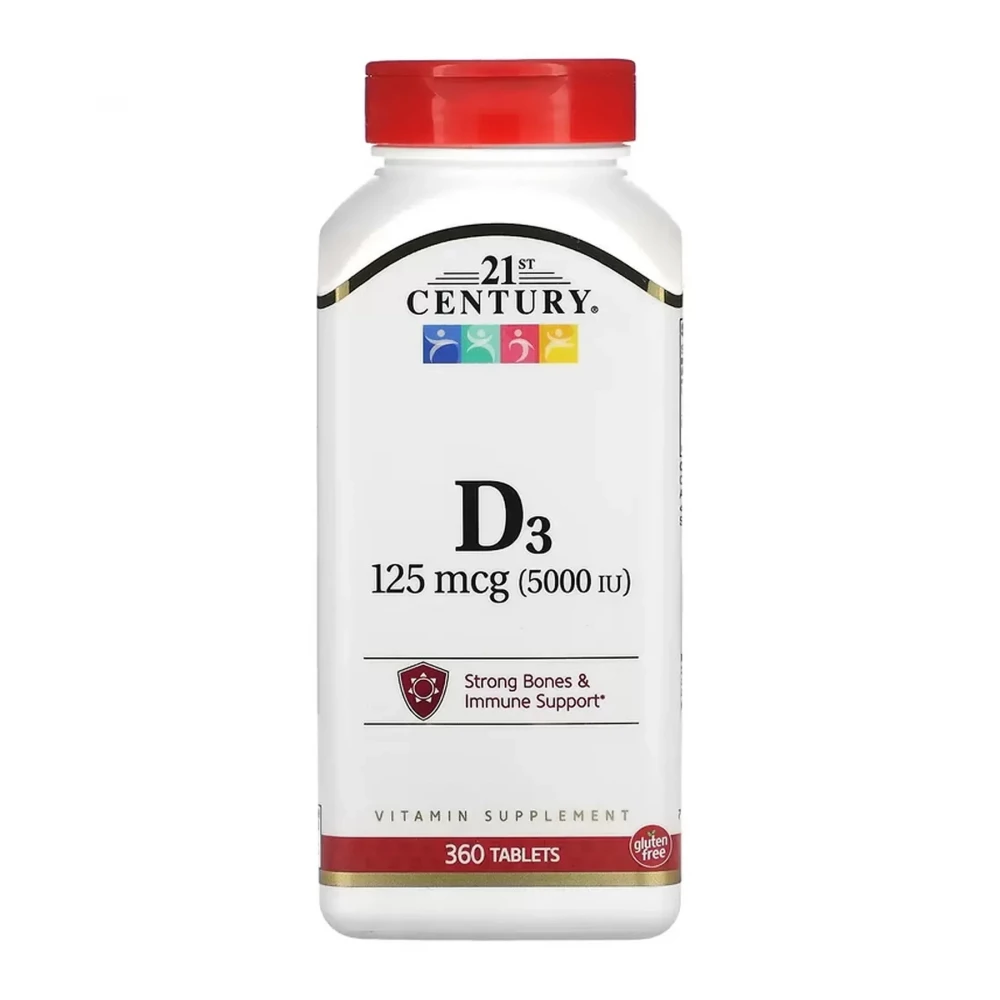 Вітамін D3 21st Century D3 125 mcg (5000 IU) - 360 tabs