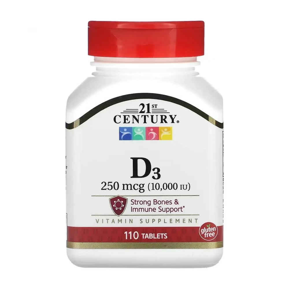 Вітамін D3 21st Century D3 250 mcg (10,000 IU) - 110 tabs