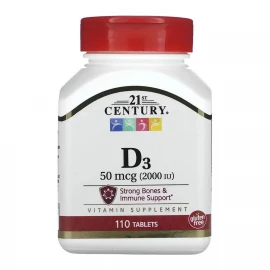 Вітамін D3 21st Century D3 50 mcg (2000 IU) - 110 tabs