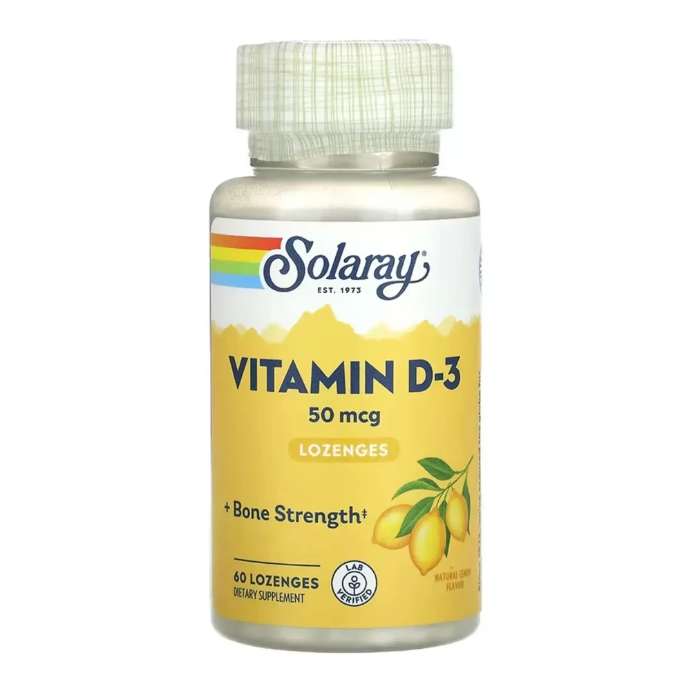 Вітамін D3 Solaray Vitamin D-3 50 mcg - 60 lozenges