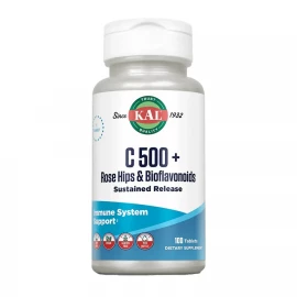 Витамин C KAL C 500 + Rose Hips & Bioflavonioids Sustained Release - 100 tabs