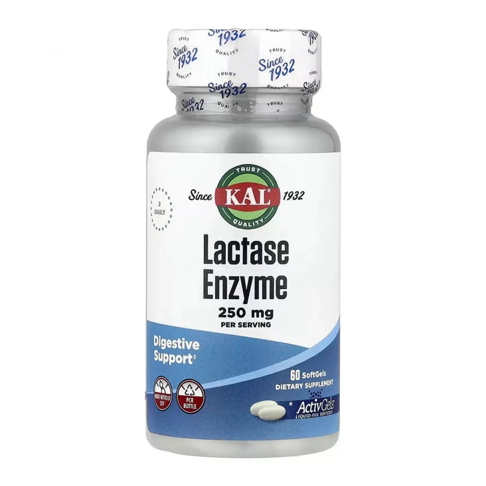 Ензими KAL Lactase Enzyme 250 mg - 60 softgels